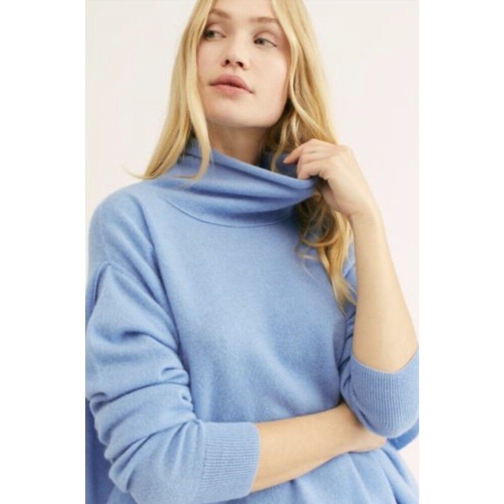 FREE PEOPLE Size S CRUSH ON YOU 100% CASHMERE Turtleneck SWEATER PULLOVER Cozy g